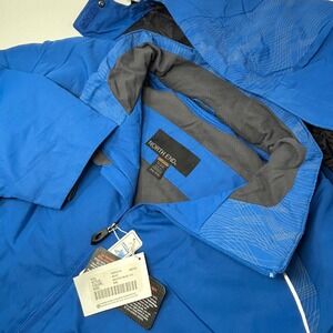 North End 88197 5XL Blue Hooded Insulated Jacket NWT Water Resistant Reflective